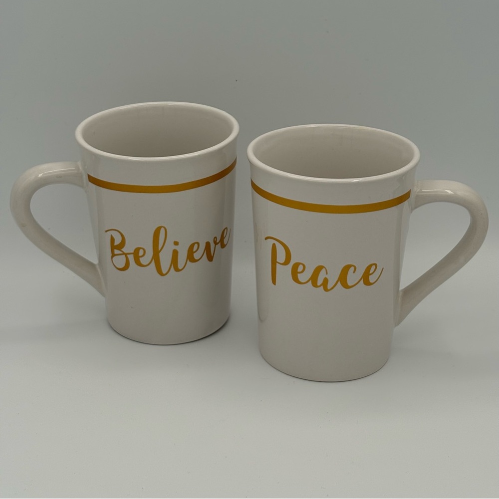 Gold and White Christmas Mug Set by Greenbrier International Inc. Royal Norfolk